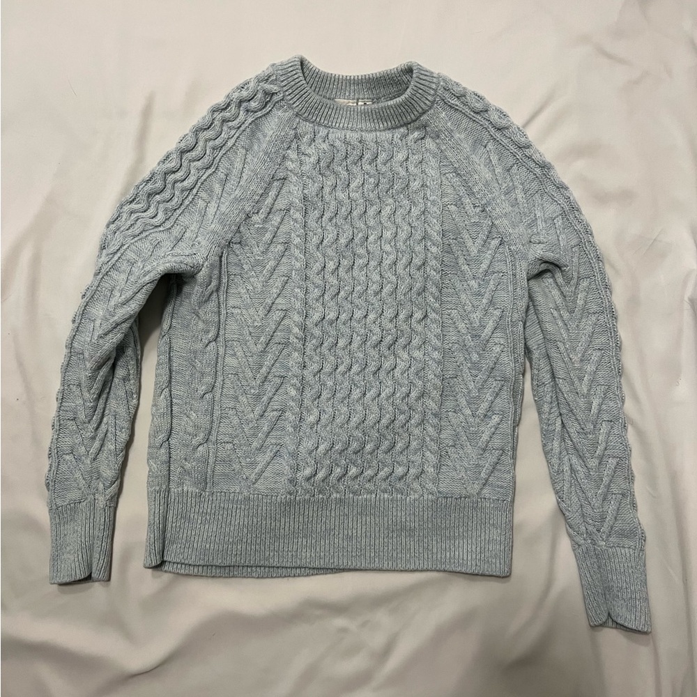 Baby Blue Cable Knit Cotton Sweater from GAP